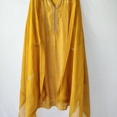 Mustard Gota Patti Hand Embroidered Suit with Dupatta