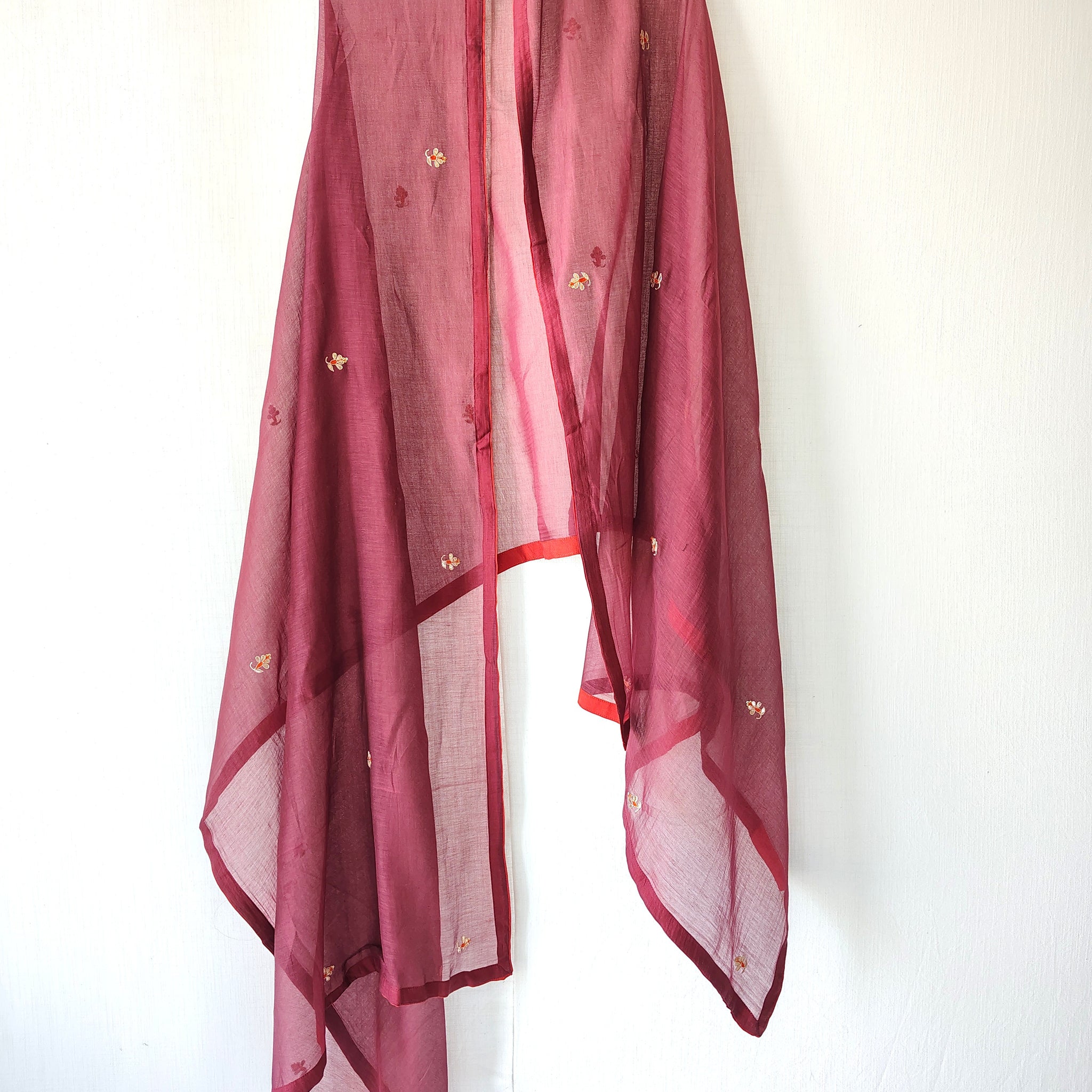 Maroon Gota Patti Hand Embroidered Festive Dupatta