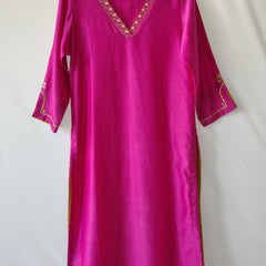 Pink Gota Patti Hand Embroidered Kurta & Pant Set