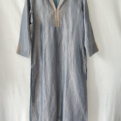 Grey Gold Gota Patti Hand Embroidered Kurta & Pants Set