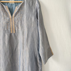 Grey Gold Gota Patti Hand Embroidered Kurta & Pants Set