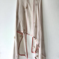 Light Grey Festive Floral Hand Embroidered Gota Patti Dupatta