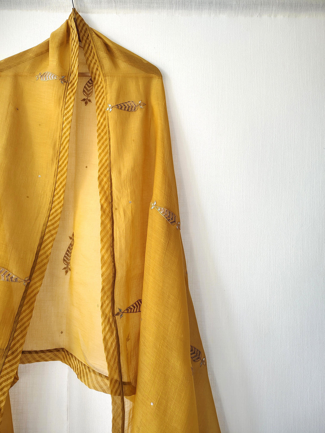 Mustard Gota-Patti Cotton Silk Festive Dupatta