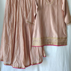 Light Pink Hand Embroidered Gota Patti Sharara Set
