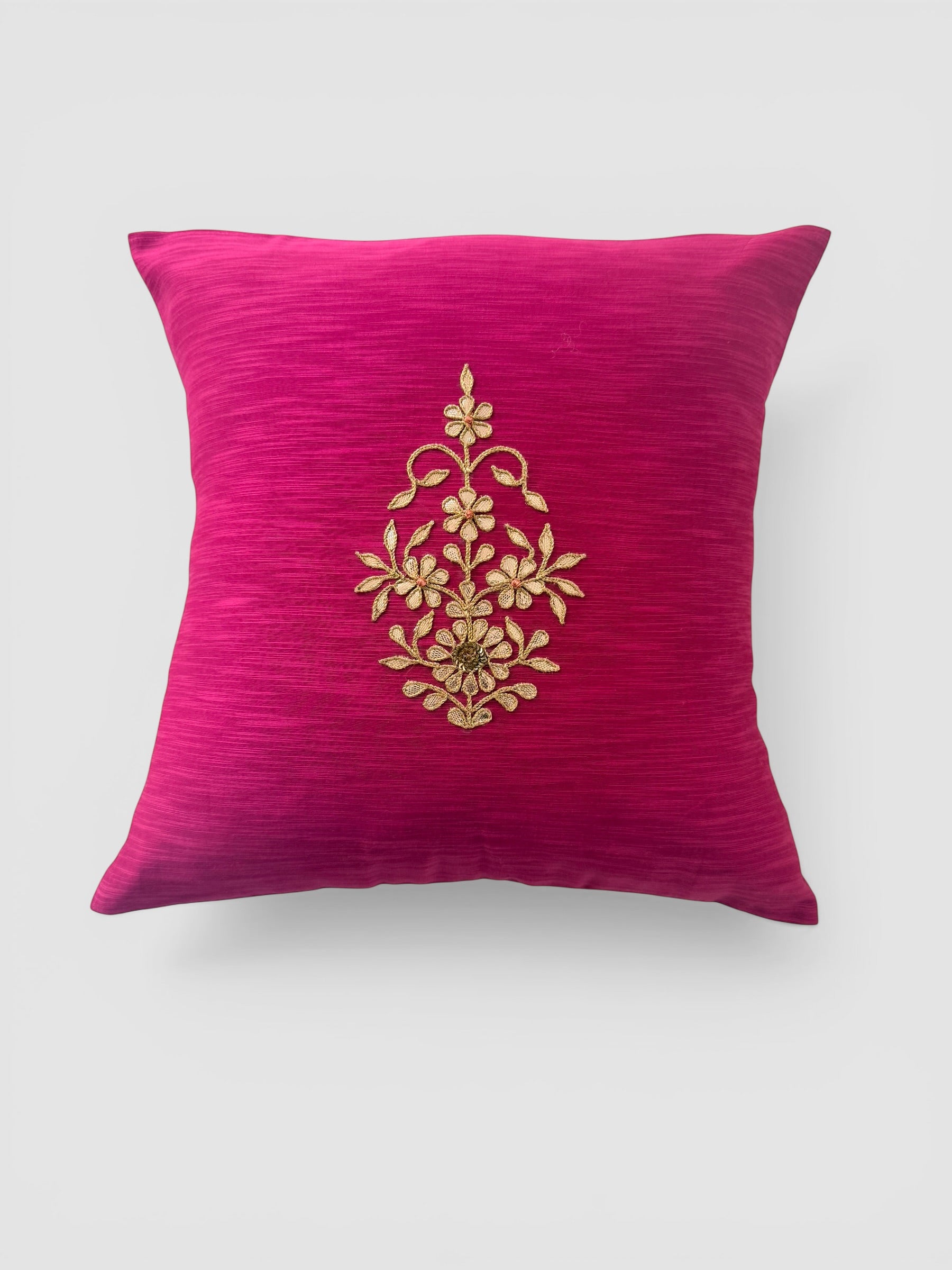 Fuschia Gotapatti Buta Cushion Cover
