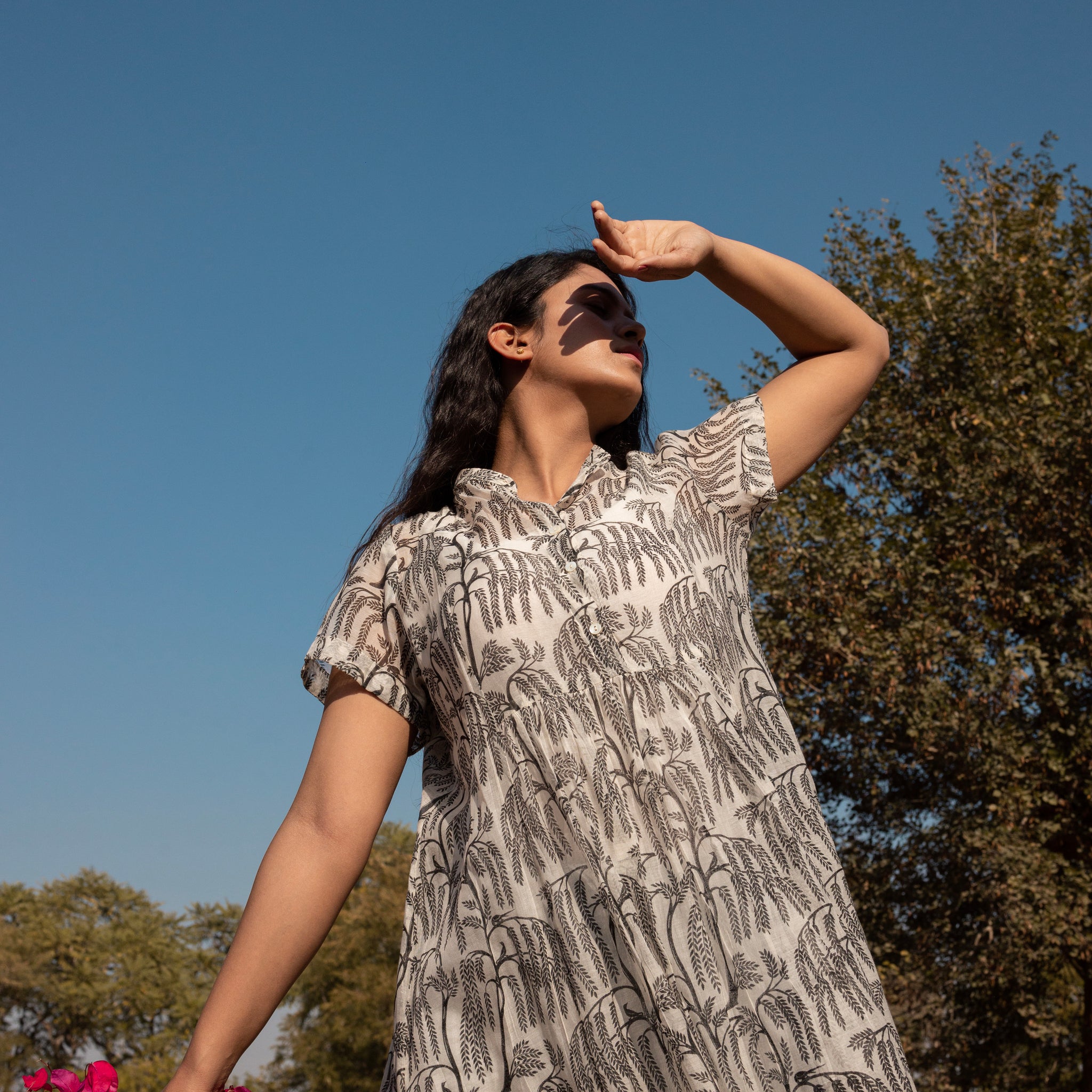 Sheer Chanderi Midi Dress
