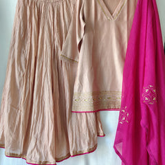 Light Pink Hand Embroidered Gota Patti Sharara Set