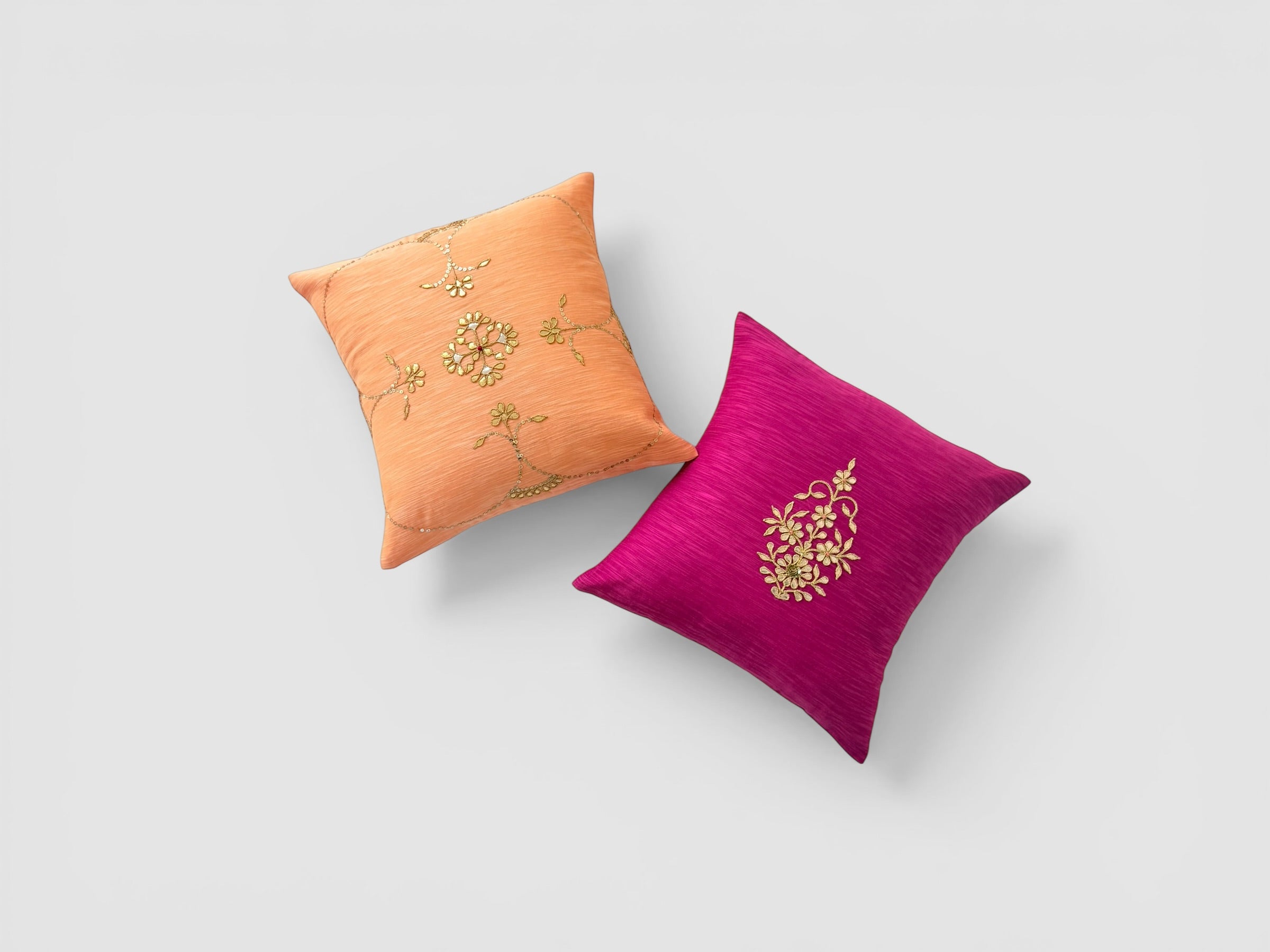 Fuschia Gotapatti Buta Cushion Cover