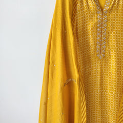 Mustard Gota Patti Hand Embroidered Suit with Dupatta