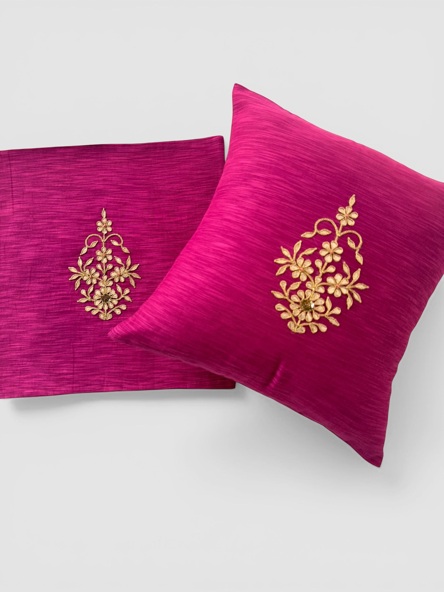 Fuschia Gotapatti Buta Cushion Cover
