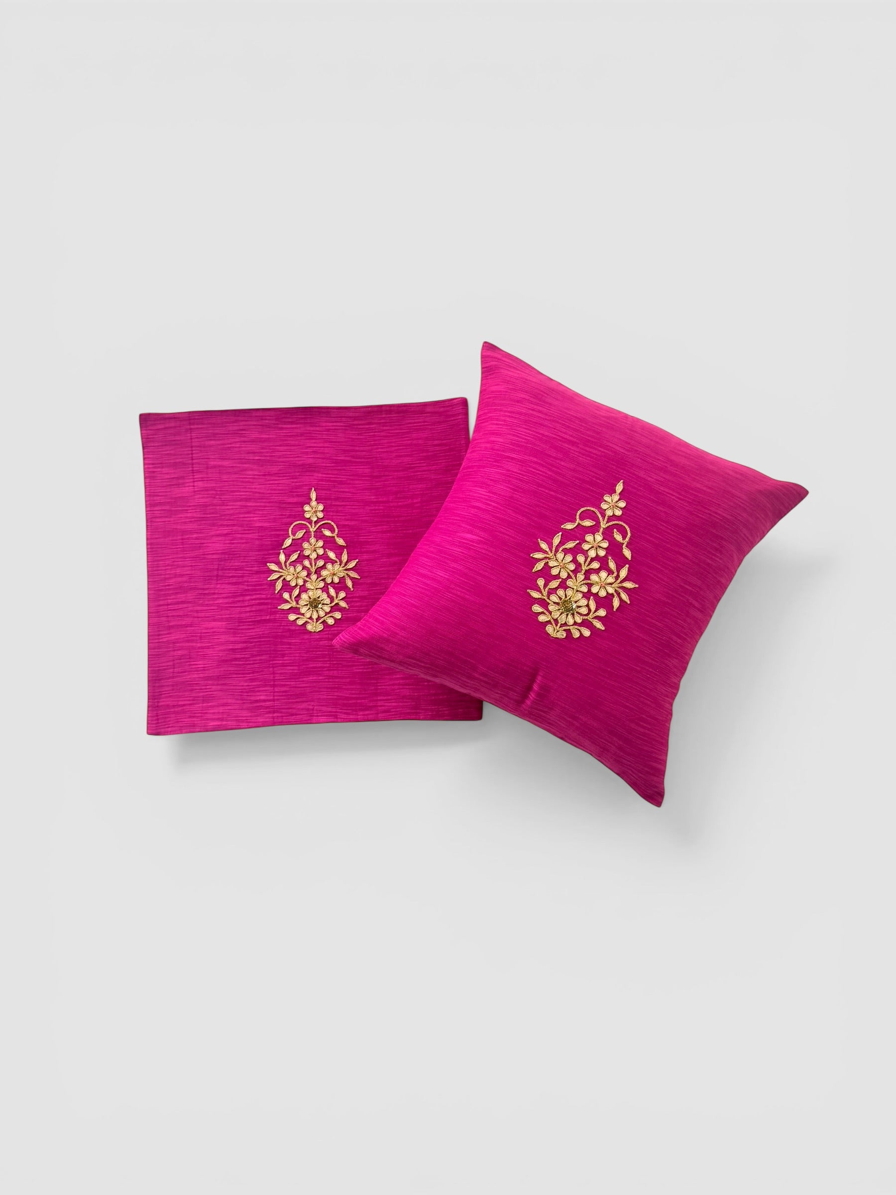 Fuschia Gotapatti Buta Cushion Cover