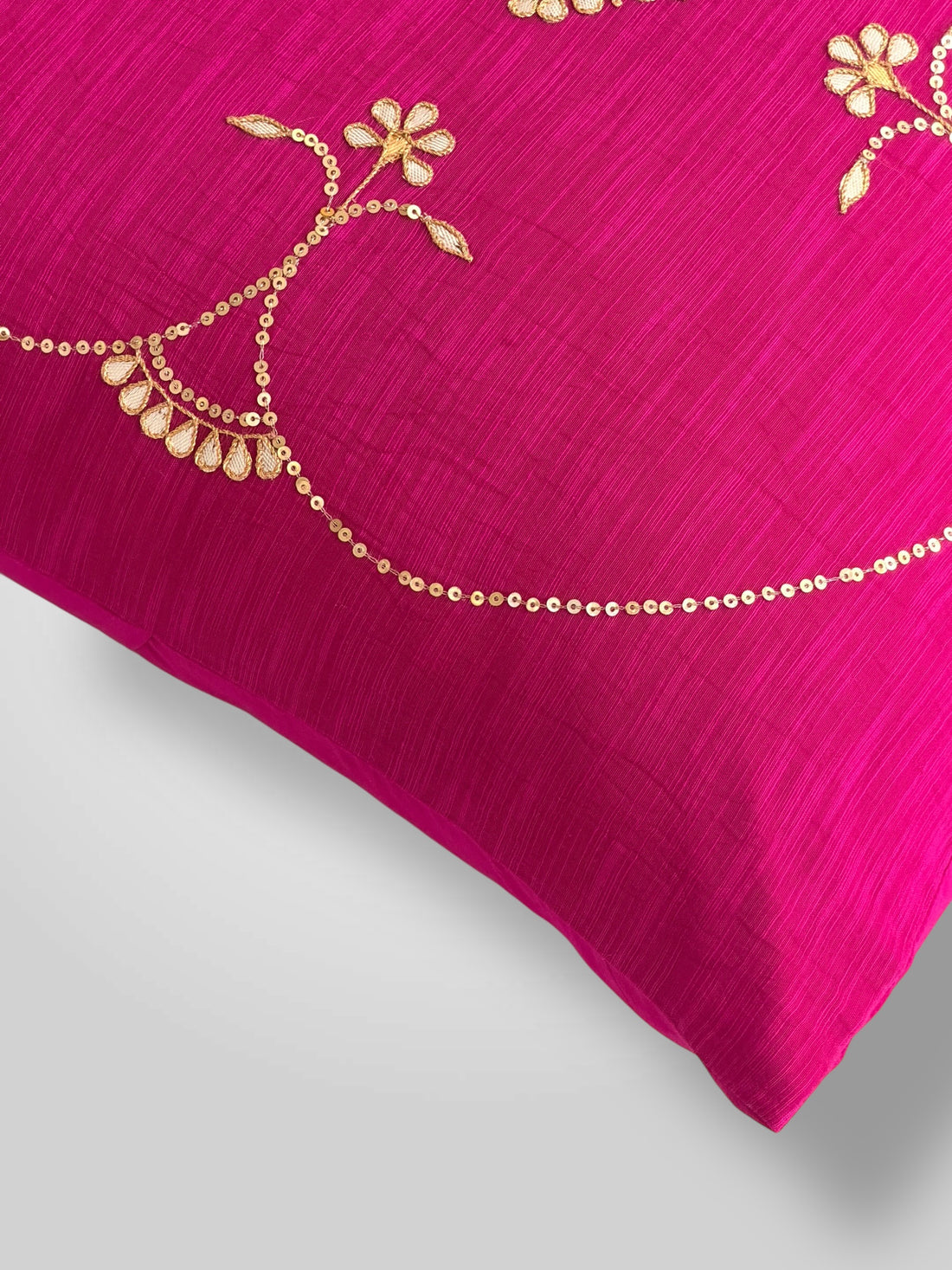 Fuschia Gotapatti Cushion Cover