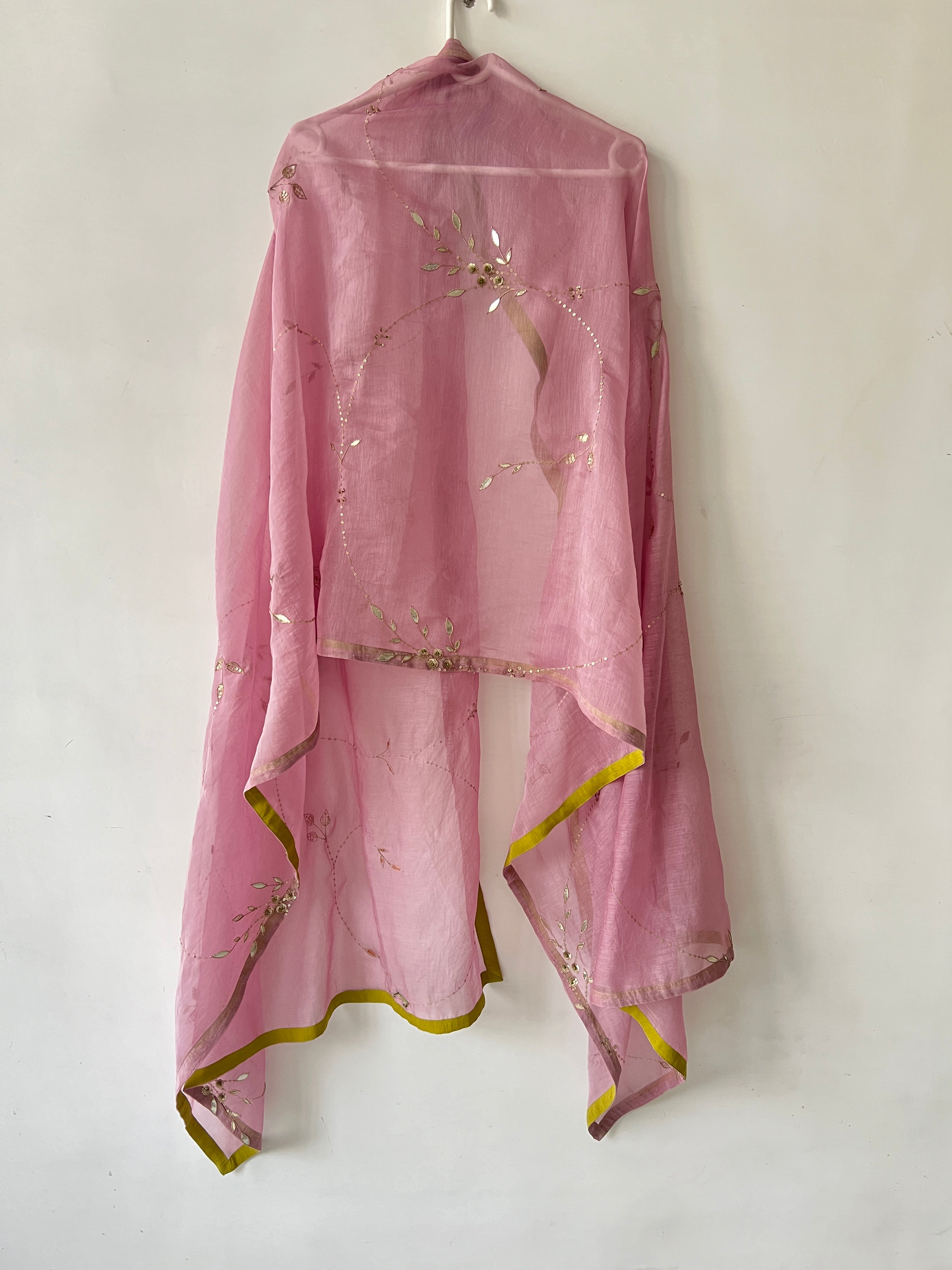 Lavender & Mustard Dandelion Bel Dupatta