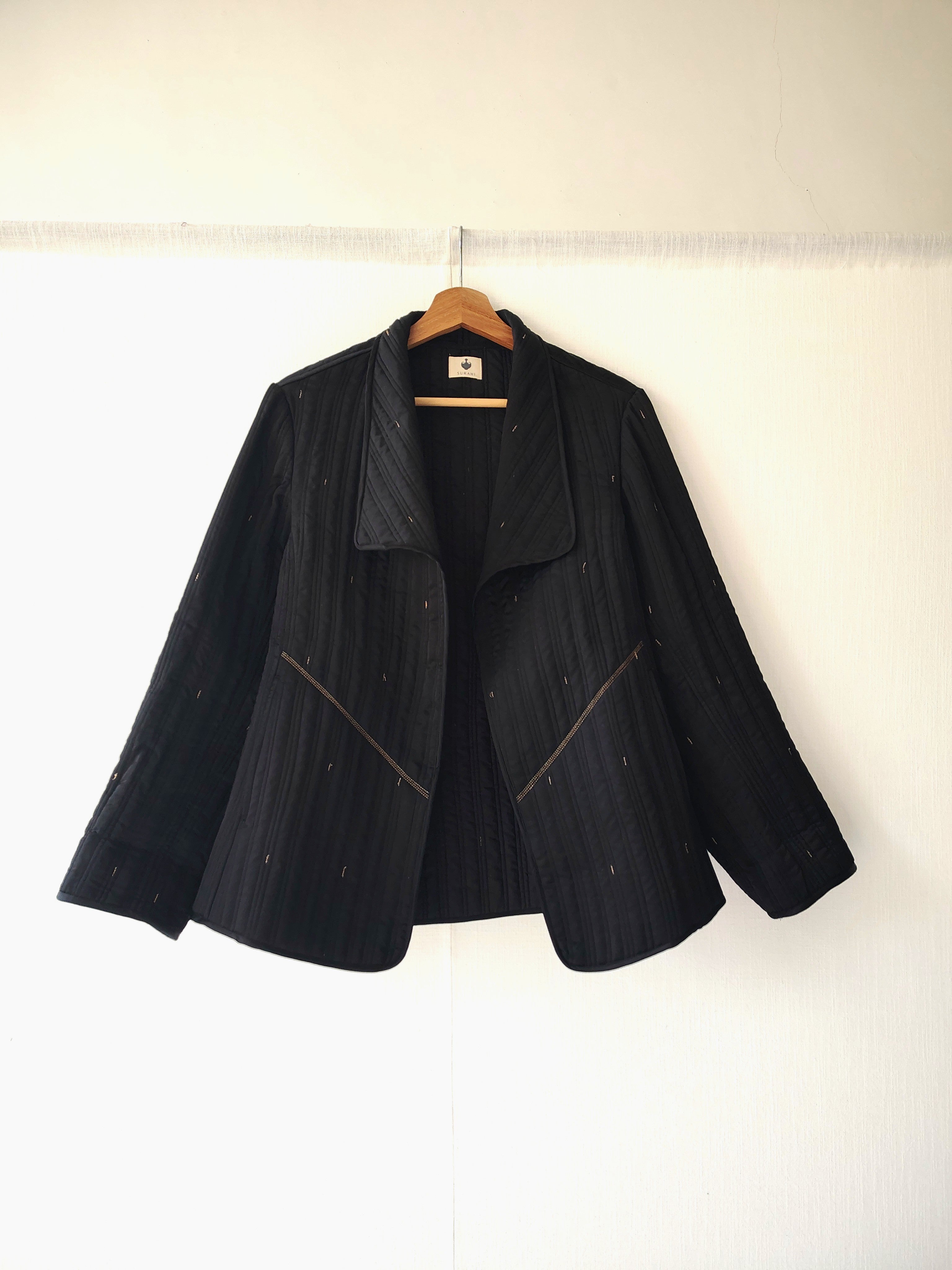 Black-Gold Hand Quilted Jacket