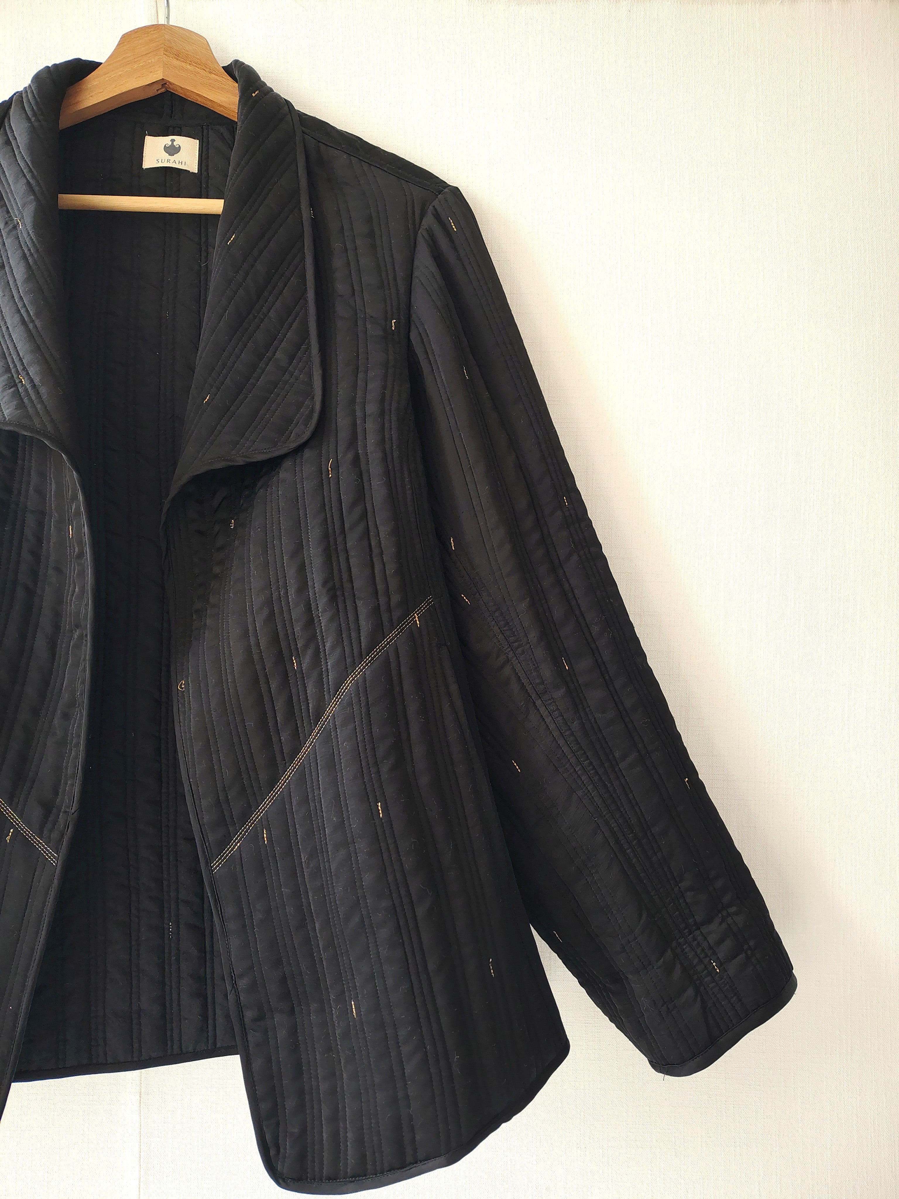 Black-Gold Hand Quilted Jacket