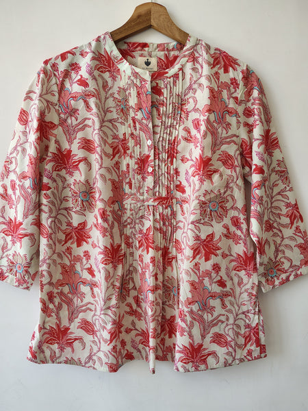 Pink Cotton Hand Block Printed Tunic
