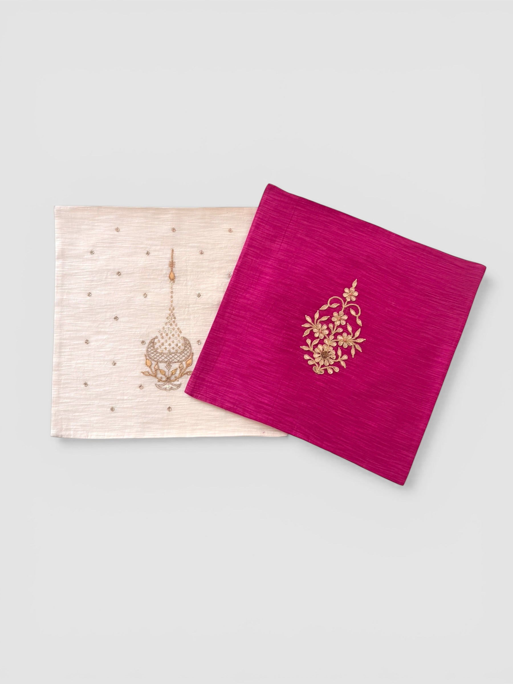 Fuschia Gotapatti Buta Cushion Cover