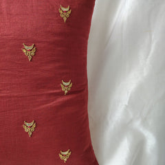 Rust Gota Patti Hand Embroidery Cotton Silk Cushion Covers