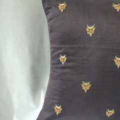 Gold Brown Gota Patti Hand Embroidery Cotton Silk Cushion Covers