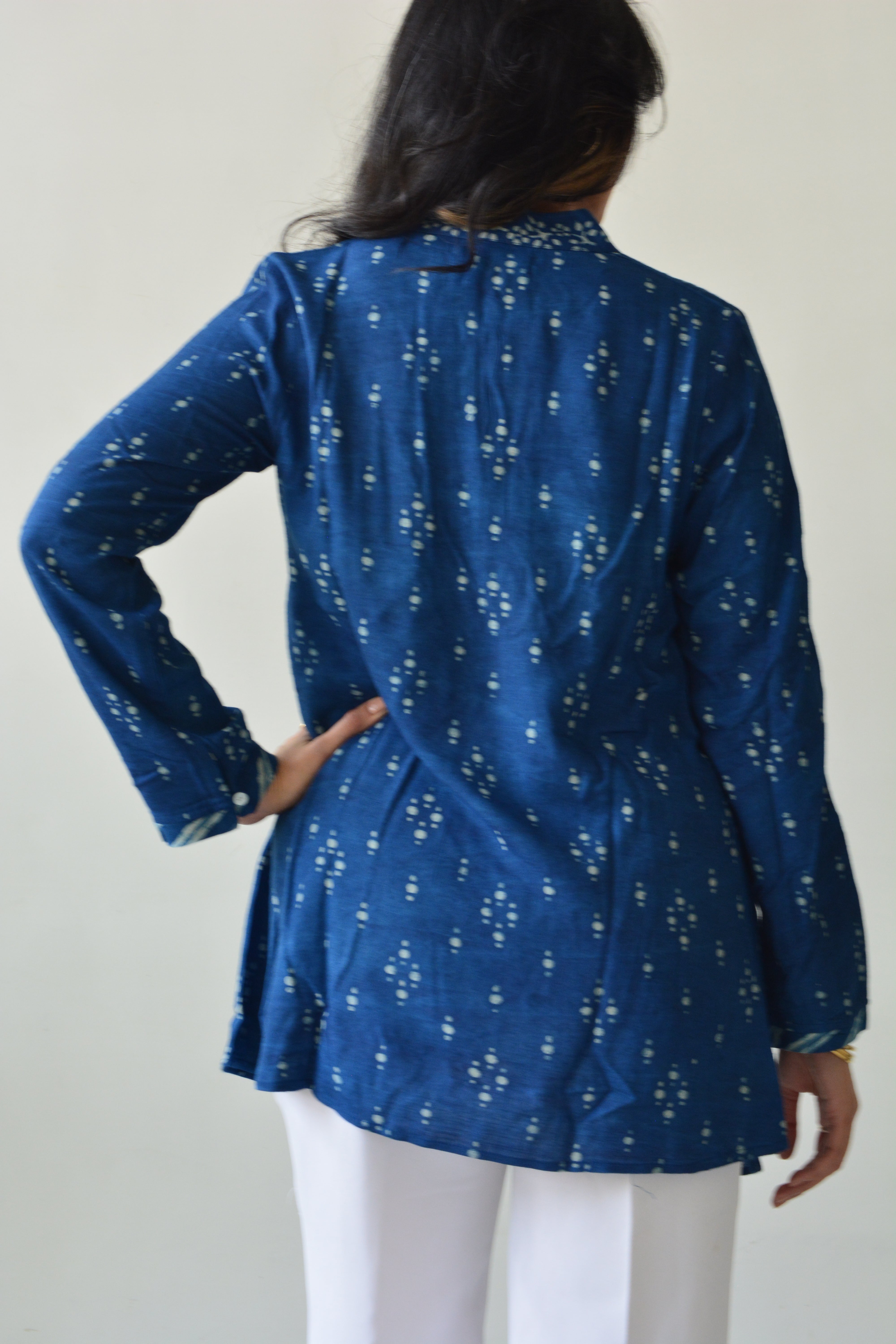 Indigo Tunic Top - Hand Block Print