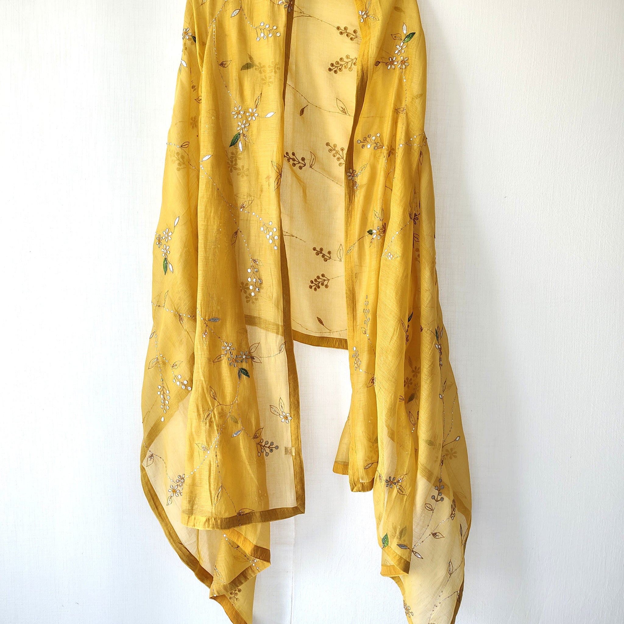 Gold Gota Patti jaal Embroidered Festive Dupatta