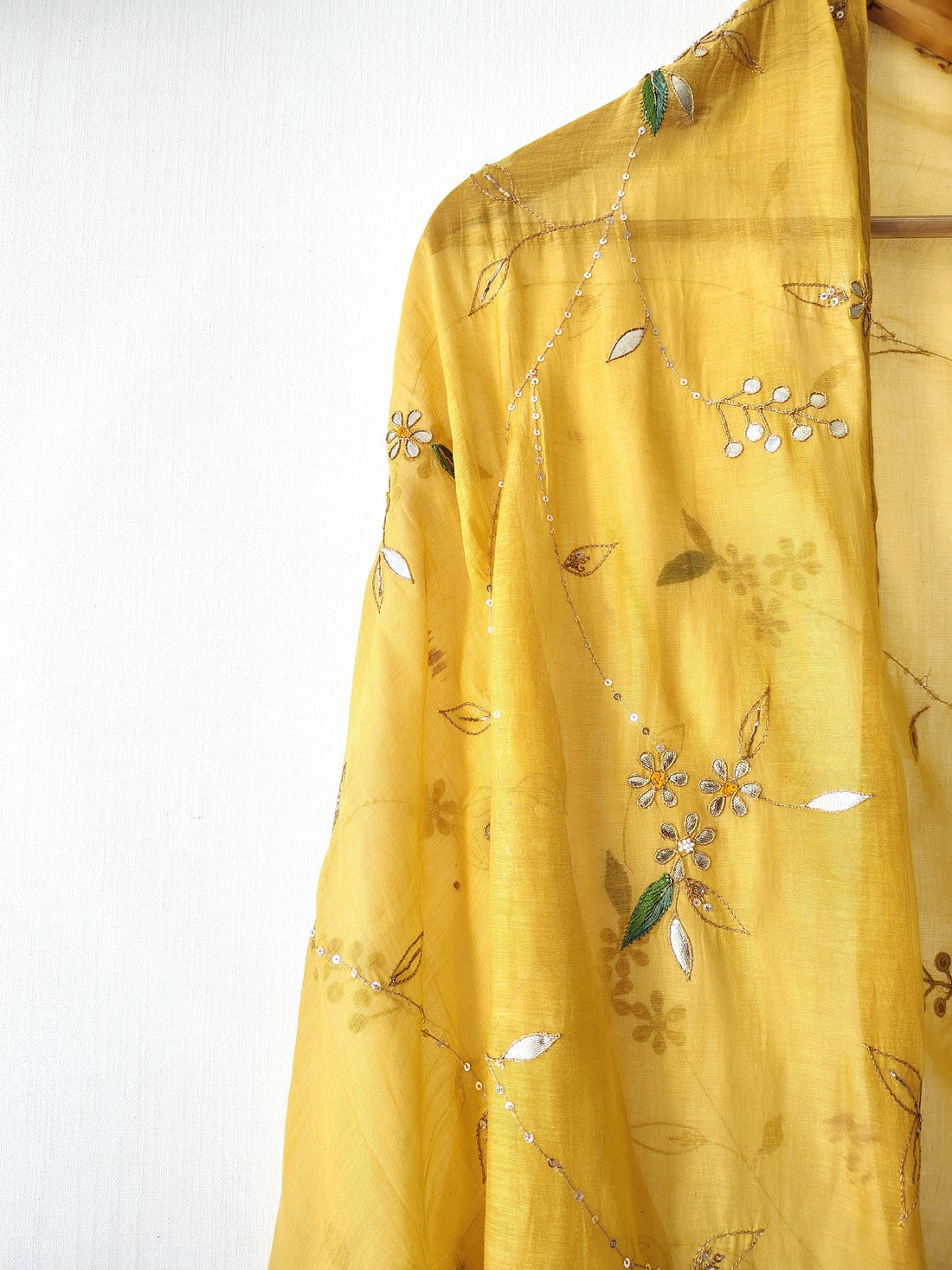 Gold Gota Patti jaal Embroidered Festive Dupatta