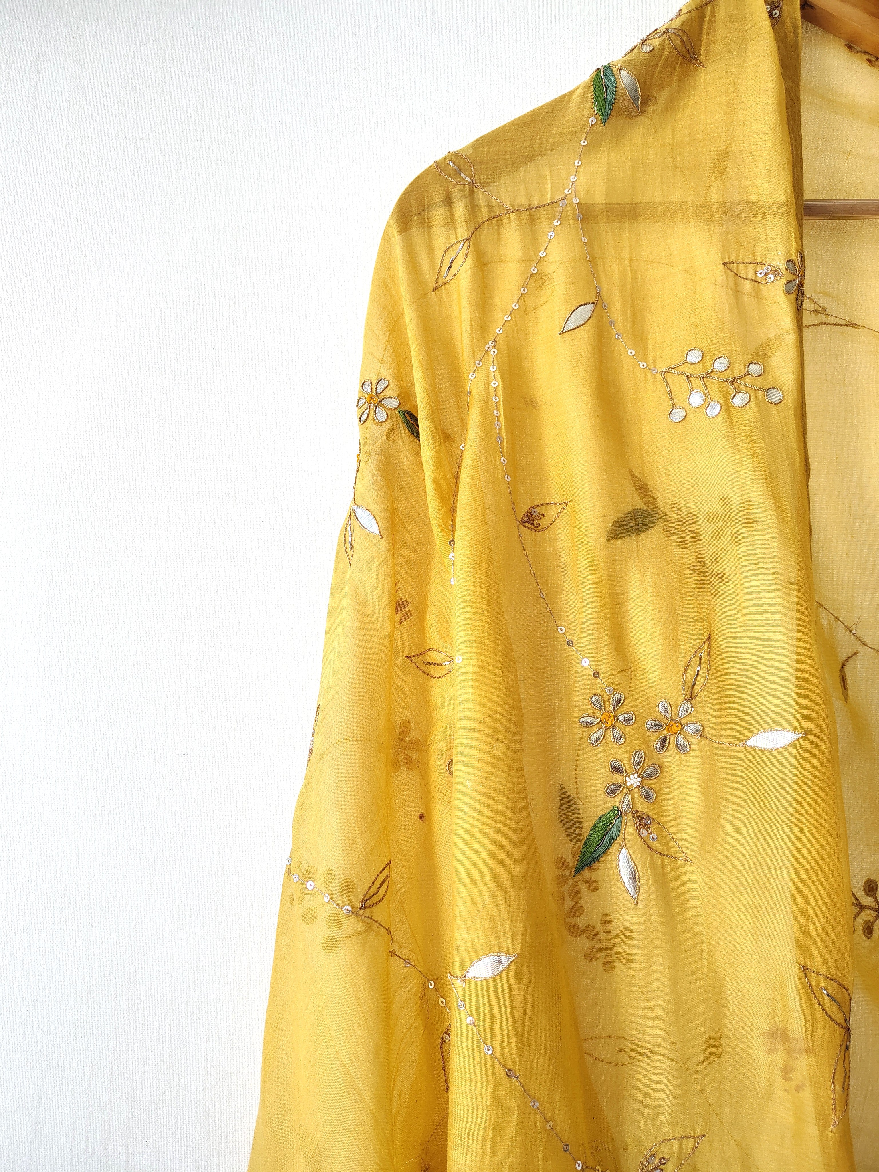 Gold Gota Patti jaal Embroidered Festive Dupatta