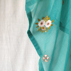 Festive Floral Hand Embroidered Gota Patti Dupatta