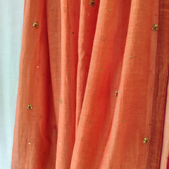 Rust Hand Embroidered Festive Gota Patti Dupatta