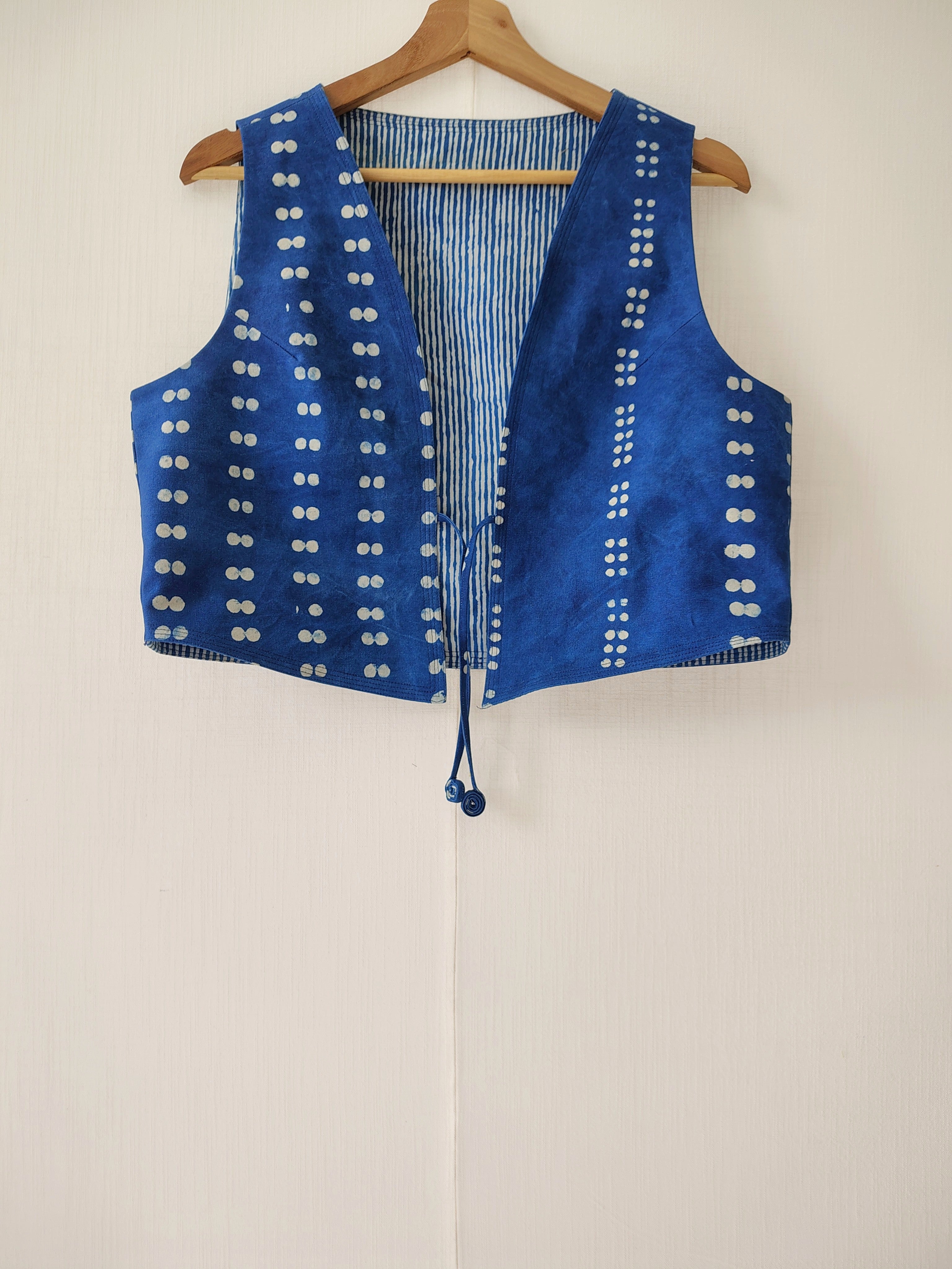 Indigo Canvas Cotton Gilet