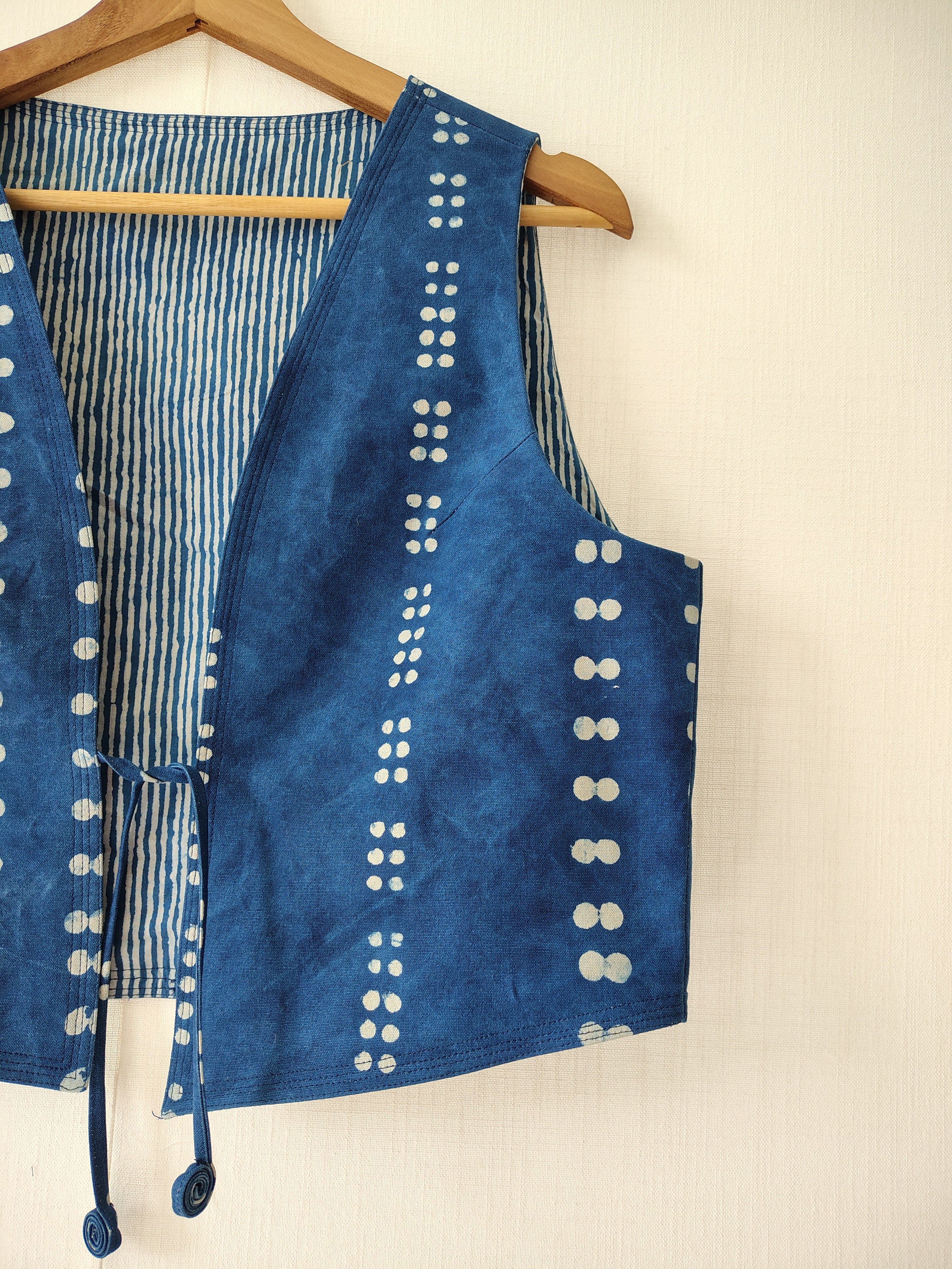 Indigo Canvas Cotton Gilet