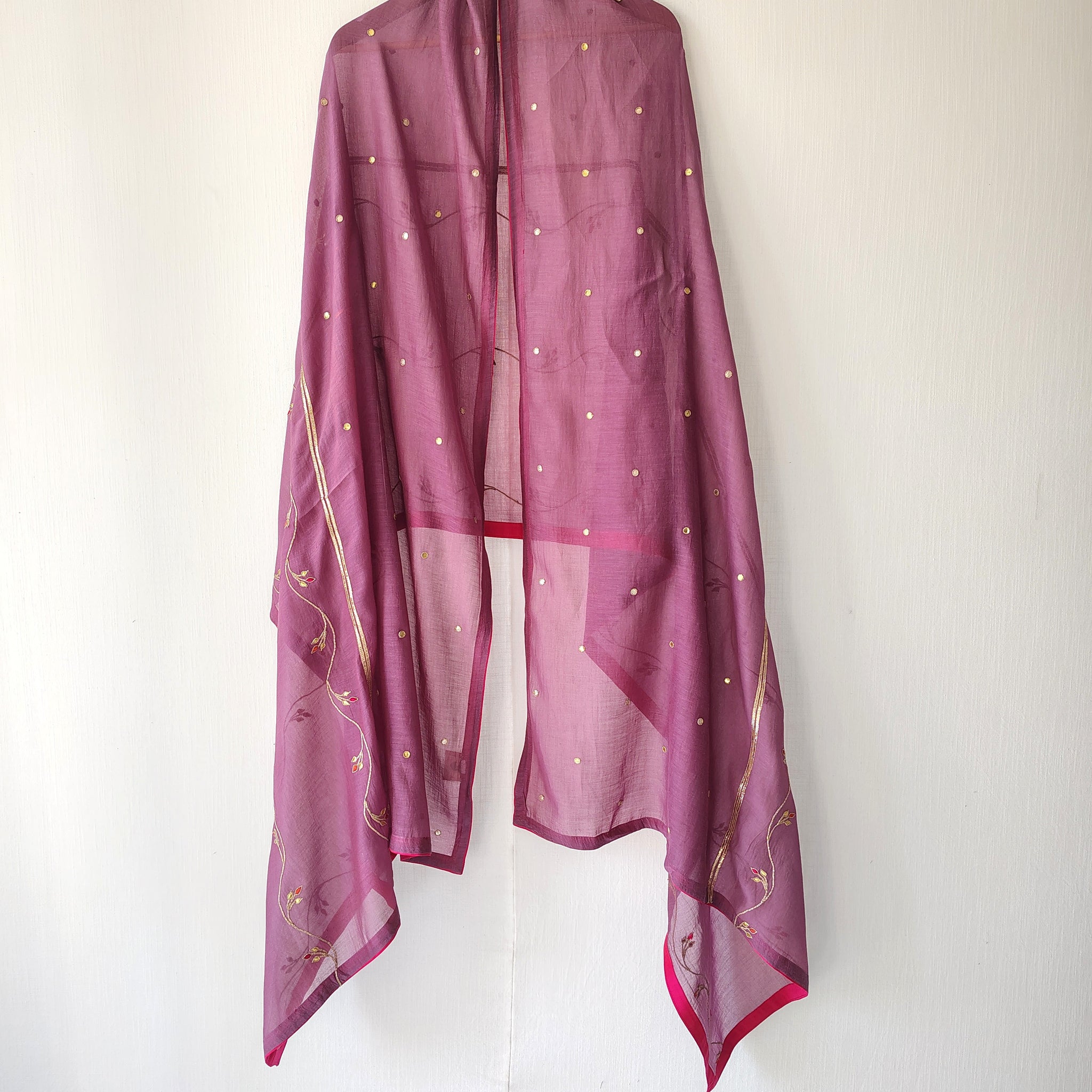 Hand Embroidered Gota-Patti Festive Bel Dupatta