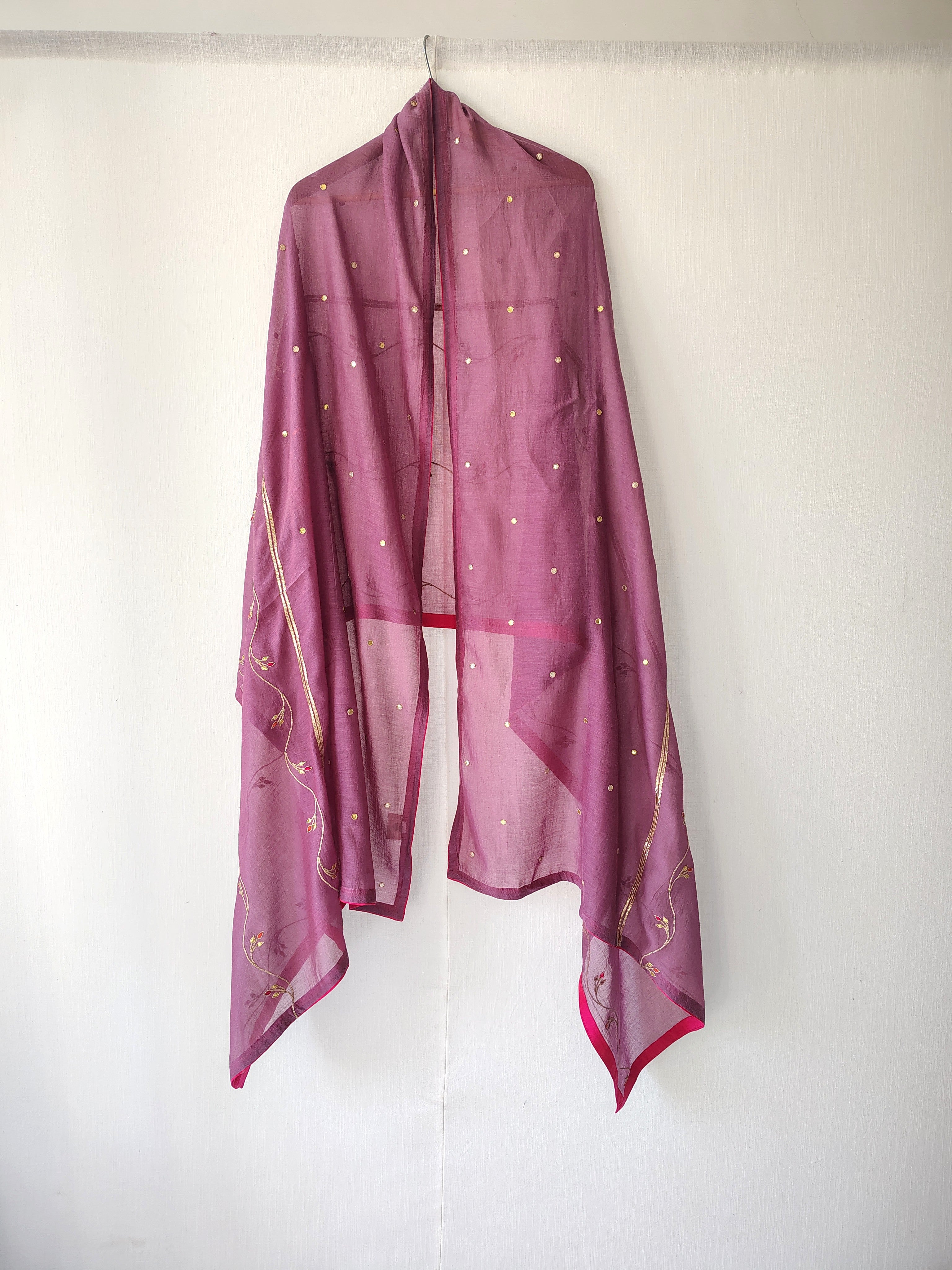 Hand Embroidered Gota-Patti Festive Bel Dupatta