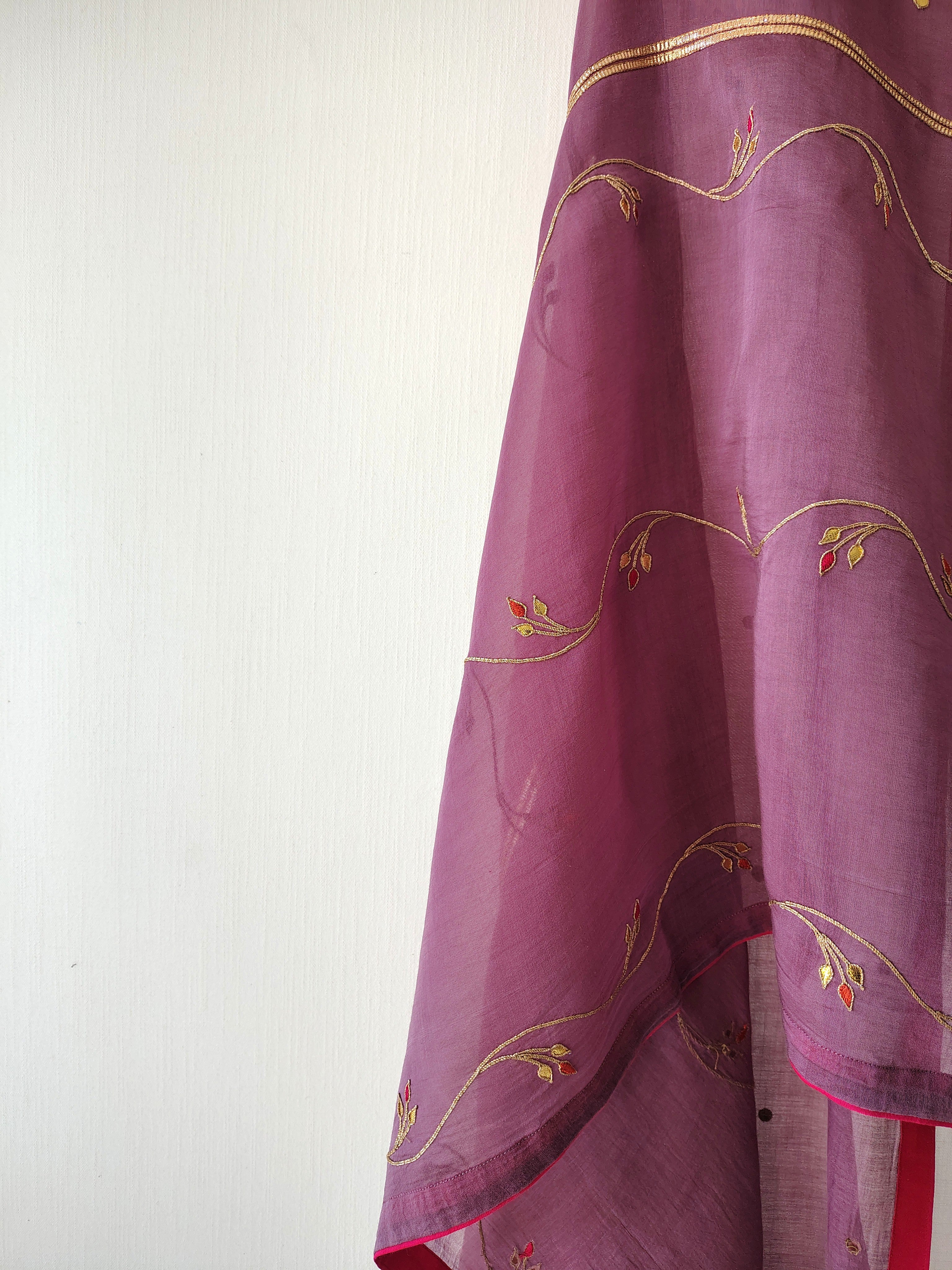 Hand Embroidered Gota-Patti Festive Bel Dupatta