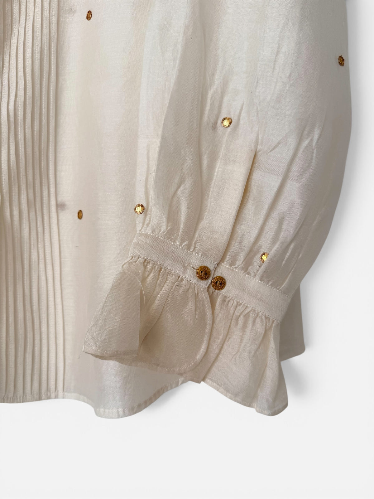 Ivory Gota-Polka Tuxedo shirt