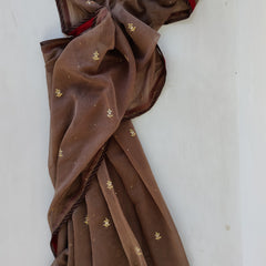 Taupe Dilphool saree