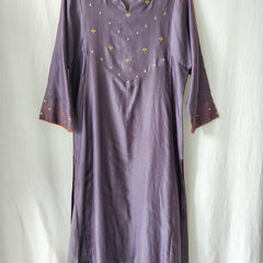 Lavender Gota Patti Hand Embroidered Kurta & Pants Set