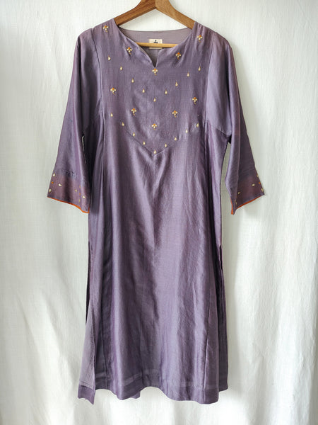 Lavender Gota Patti Hand Embroidered Kurta & Pants Set