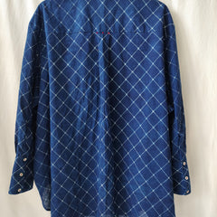 Indigo Loose Fit Cotton Shirt Block Print