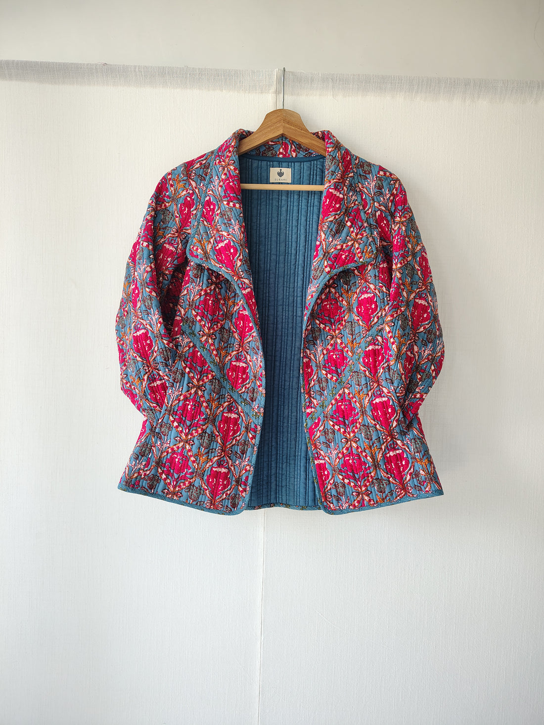 Block Printed Cotton Jacket - Hand Quilted