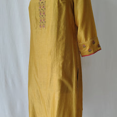 Mustard & Pink Gota Patti Hand Embroidered Suit Set with Dupatta
