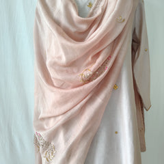 Rose Pink Gota Patti Hand Embroidered Suit Set with Dupatta