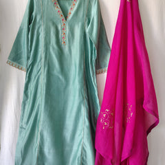 Ethnic Hand Embroidered Gota Patti Kurta Set with Dupatta