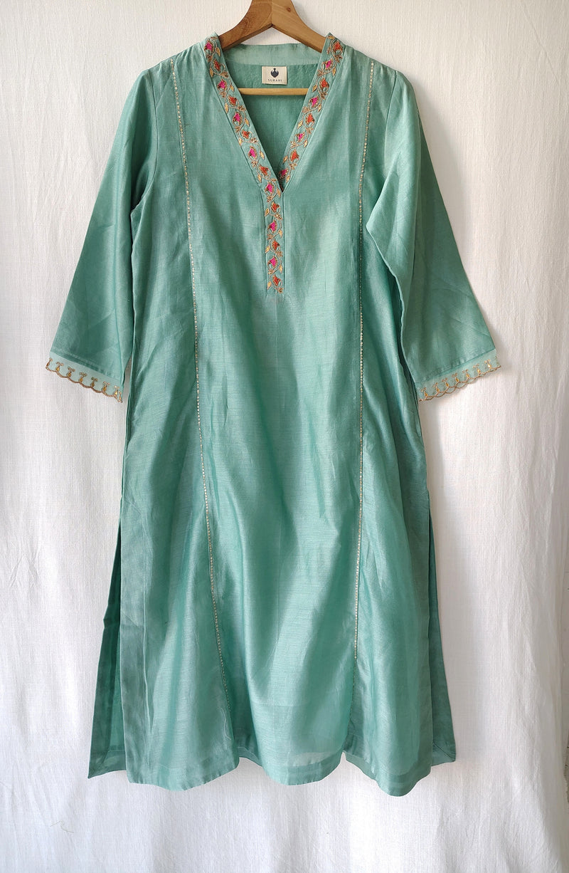 Ethnic Hand Embroidered Gota Patti Kurta Set with Dupatta