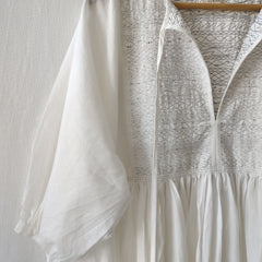 White Tie & Dye Cotton Midi Flared Dress