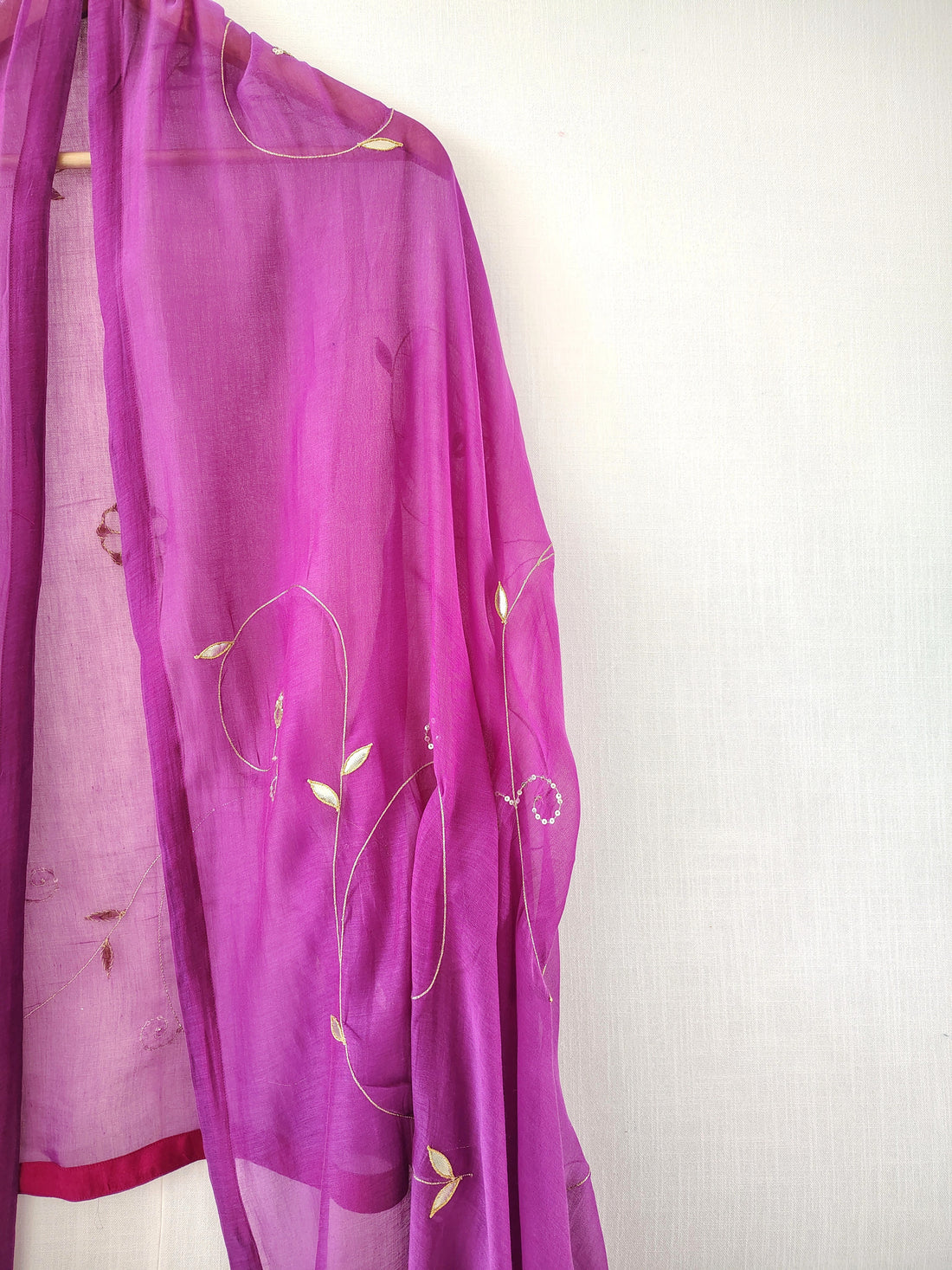 Purple Gota Patti Festive Chanderi Dupatta