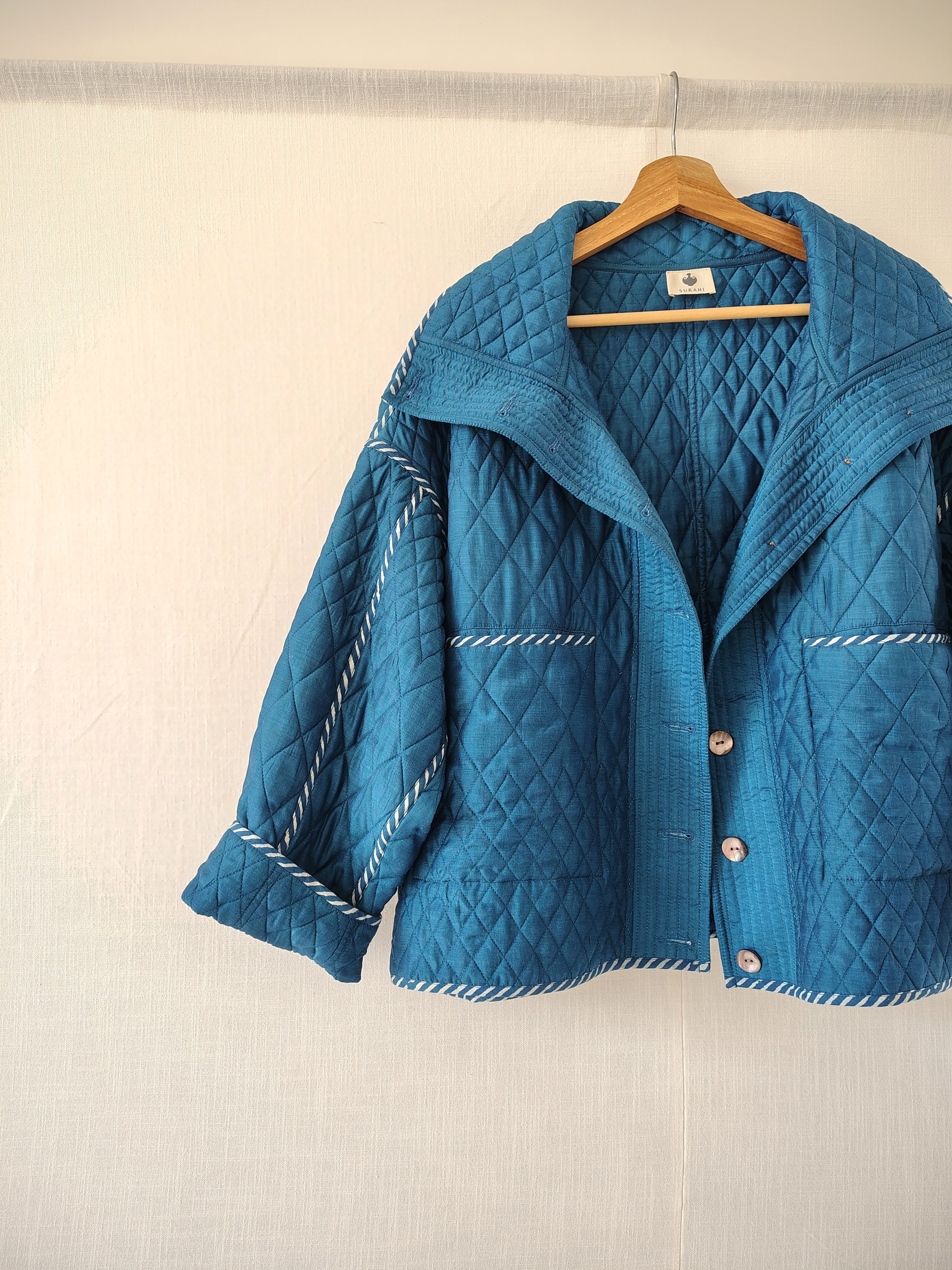 Teal Quilted Jacket - Relaxed Fit