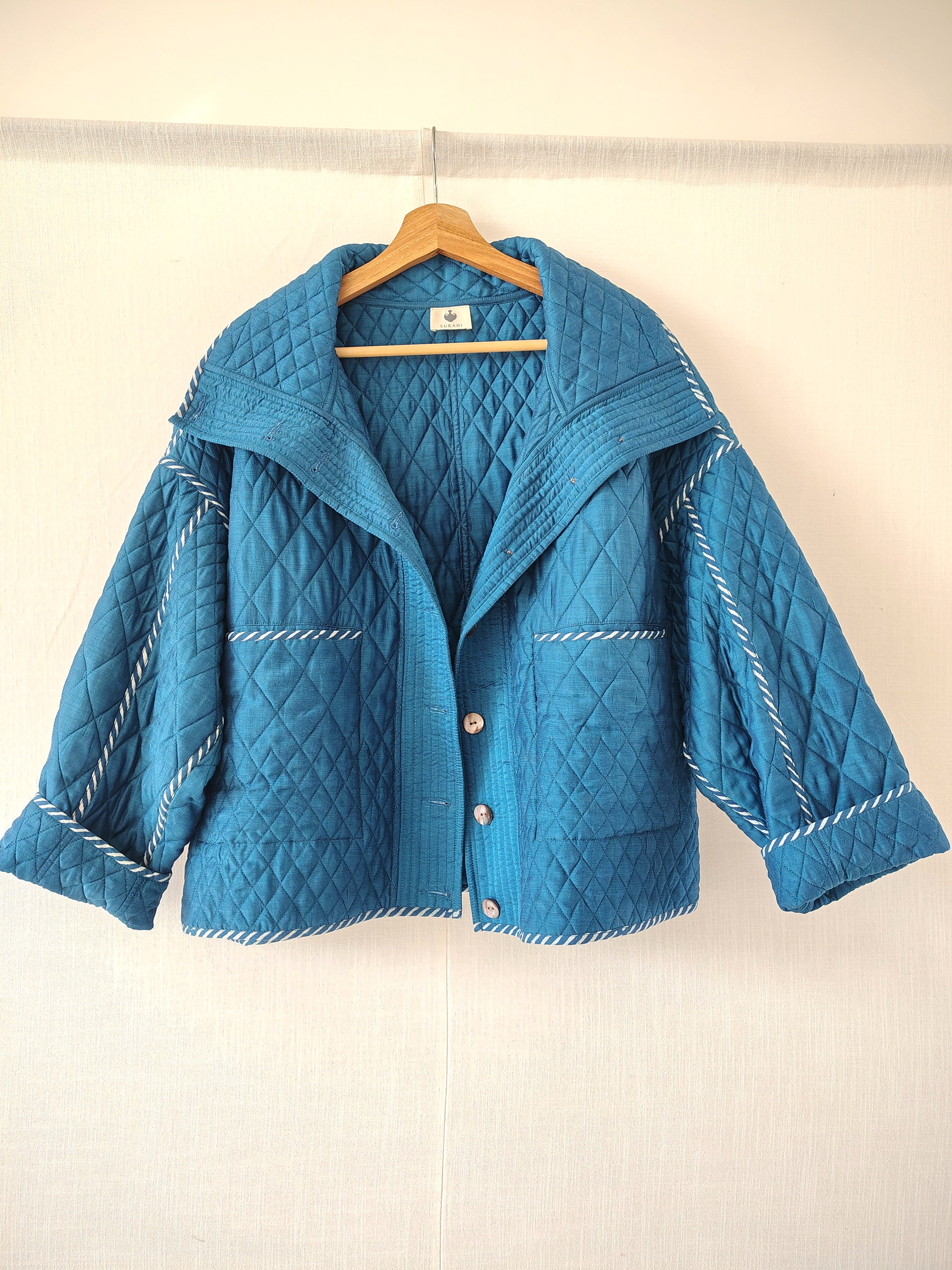Teal Quilted Jacket - Relaxed Fit